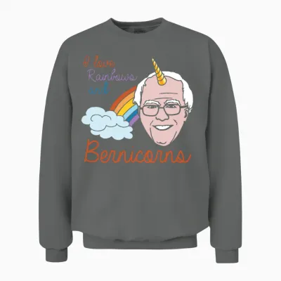 I Love Rainbows and Bernicorns Unisex Sweatshirt - Graphite Heather