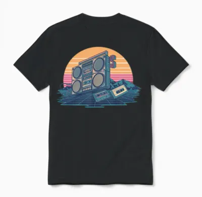 Retro 80s Unisex T-Shirt - Black
