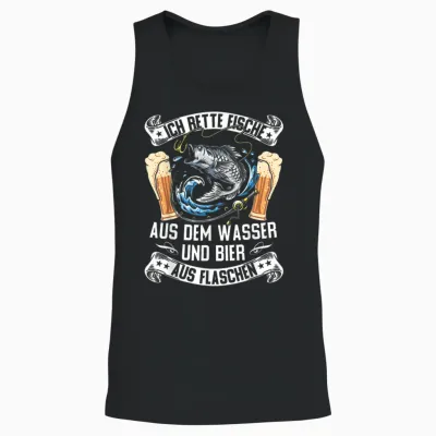 Ich Rette Fische Aus Dem Wasser Hecht Man Carp Fishing Unisex Tank Top - Black