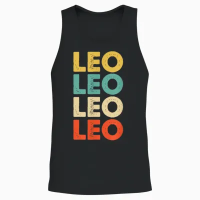 Leo Vorname T-Shirts & Geschenke - Leo T-Shirt - Unisex - Schwarz - Klein - Crew-Ausschnitt - Klassisch - Personalisiertes Leo Name Unisex Tank Top - Black