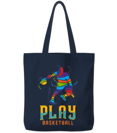 Basketball Tote Bags - Navy