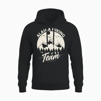 Alaska Hiking Team Hiker Nature Hike Unisex Hoodie - Black