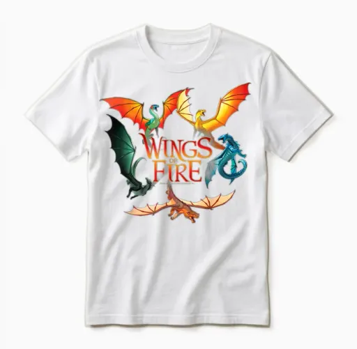 Wings of Fire Dragon Circle Unisex T-Shirt in White
