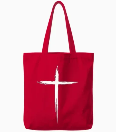 Christian Cross Christians Men Women Jesus Christ Cross Pullover Tote Bags - Red