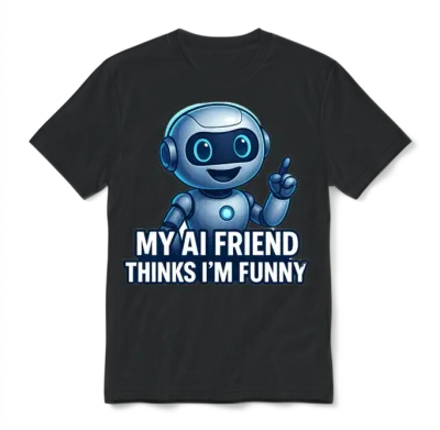 My Ai Friend Thinks I’m Funny Unisex T-Shirt - Black