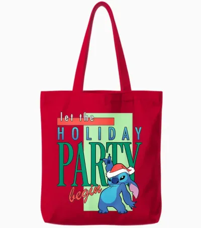 Amazon Essentials Stitch Santa Let the Holiday Party Begin Tote Bags - Red