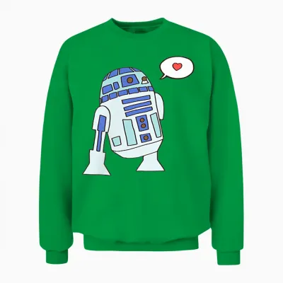 Amazon Essentials Star Wars Valentine's Day Love from R2-D2 Unisex Sweatshirt - Irish Green