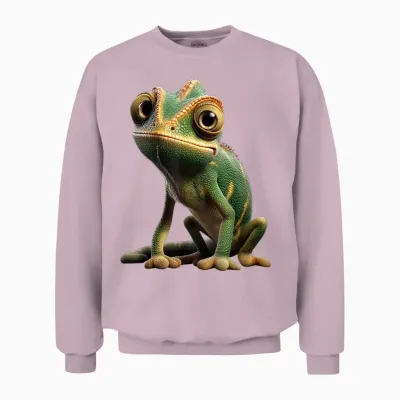 Chameleon Lizard Reptile Chameleon Iguana Chameleon Unisex Sweatshirt - Light Pink