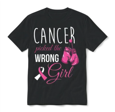 Breast Cancer Fighter Cancer Picked the Wrong Girl Unisex T-Shirt - Black