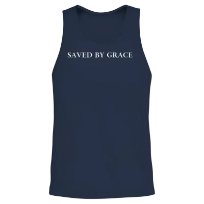 Saved by Grace Unisex Tank Top - Navy