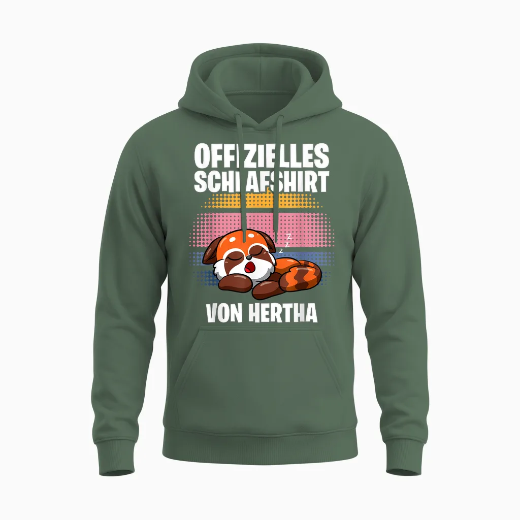 Offizielles Schlafshirt Von Hertha - Personalisiert Unisex Hoodie in Military Green