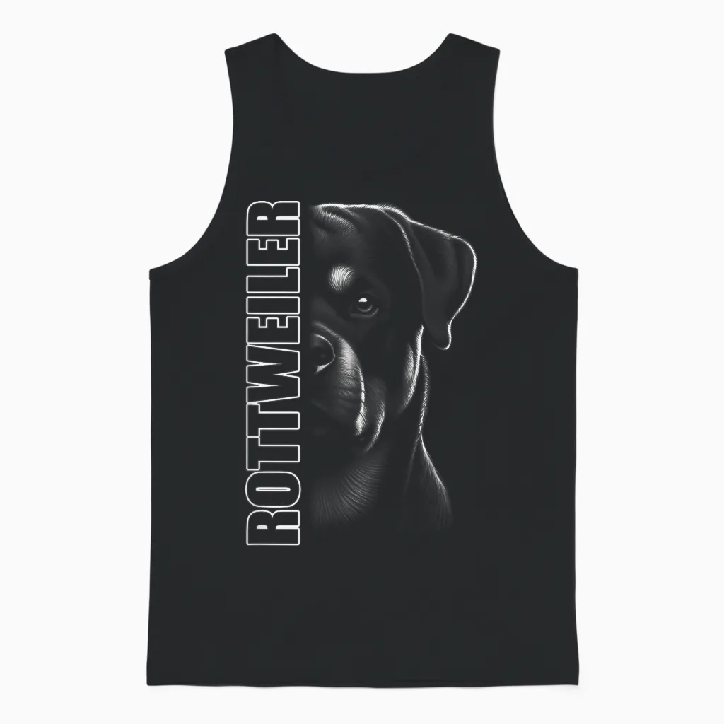 Elegantes Rottweiler Design Mit Stylishem Text Unisex Tank Top in Black