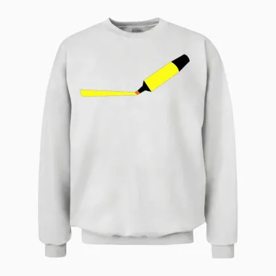 A Highlighter Line Highlighting Left Student Unisex Sweatshirt - White