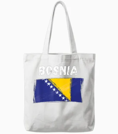Bosnien Flagge Urlaub Vintage Grunge Bosnische Flagge Tote Bags - White