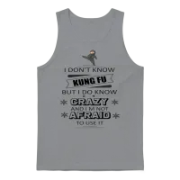 I Don't Know Kung Fu but I Do Know Crazy Unisex Tank Top - Sport Grey – 1