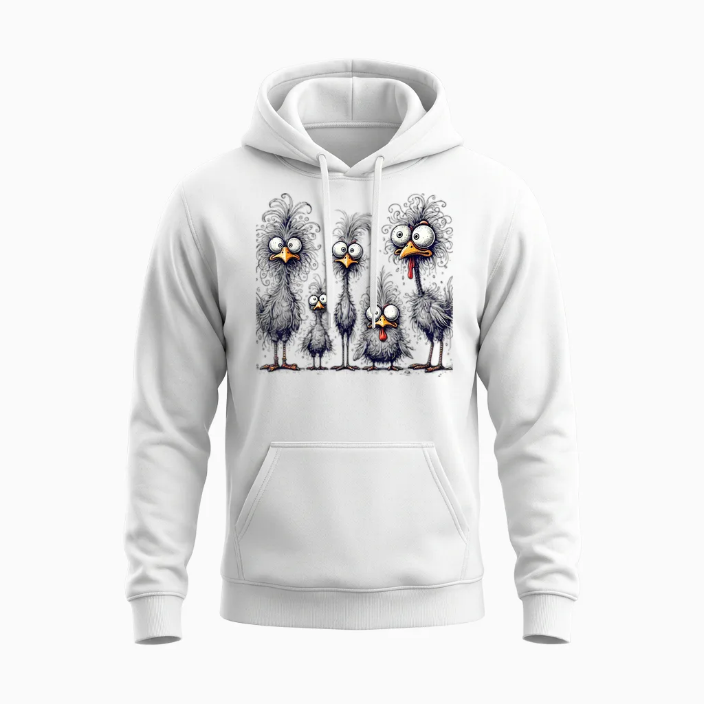 Crazy Chicken Family T-Shirt, Gray