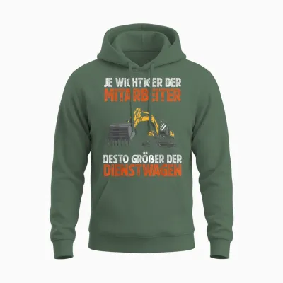 Mann Baggerfahrer Kleidung - Herren T-Shirt, Schwarz, S, Klassisch, Kurzarm, Witziges Bagger Bauarbeiter Design Unisex Hoodie - Military Green