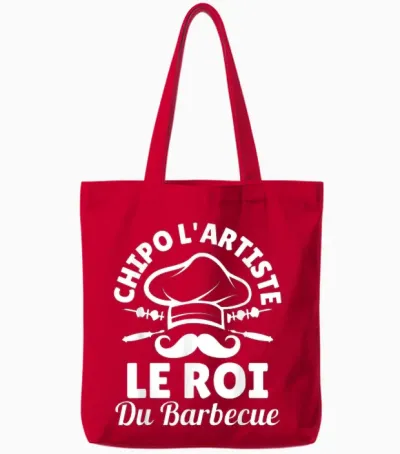 Bbq Humor | Barbecue | Chipo the Artist King of Barbecue T-Shirt, Black, S Tote Bags - Red