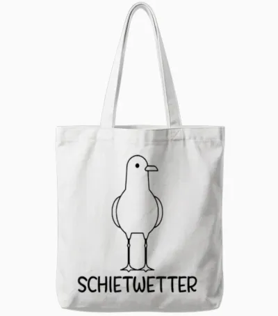 Schietwetter Möwe Tote Bags - White