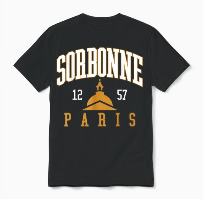 Panthéon 1257 Arched Sorbonne Paris Administrative District Unisex T-Shirt in Black