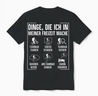 Lustige Fahrrad Shirts Dinge Die Ich in Meiner Freizeit Mache Fahrrad Mountainbike T-Shirt Schwarz Unisex Kinder/erwachsene Kurzarm Klein Unisex T-Shirt - Black