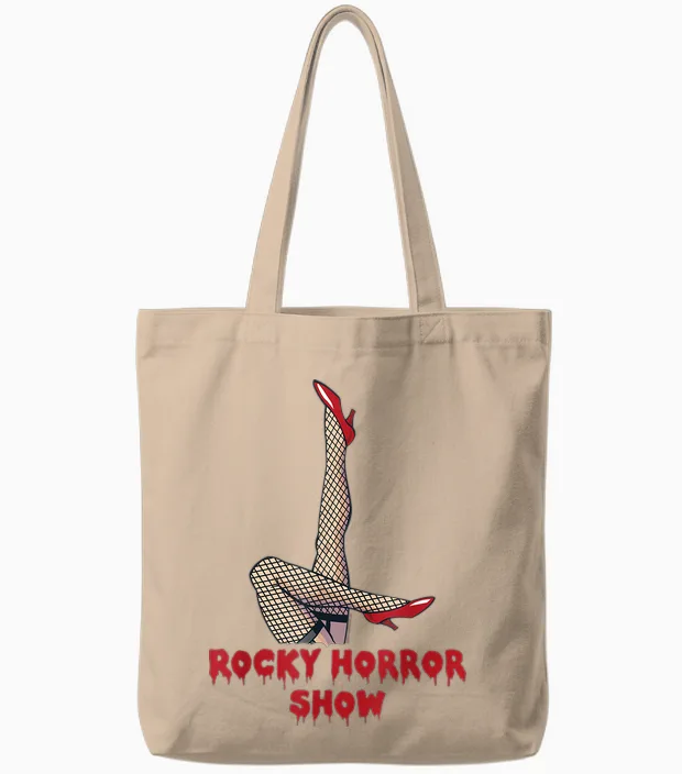 Rocky Horror Show Logo with Legs Up Tote Bags in Natural
