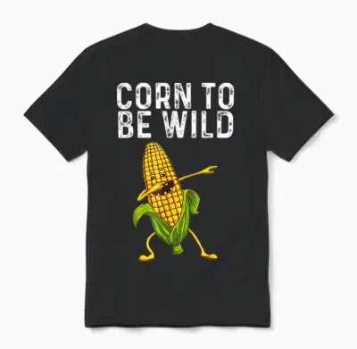 Funny Corn Gift for Men Women Corn on the Cob Costume Farmer Unisex T-Shirt - Black