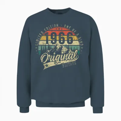 1966 Vintage Jahrgang Geburtstag Retro Herren Damen Geschenk Unisex Sweatshirt - Dark Heather