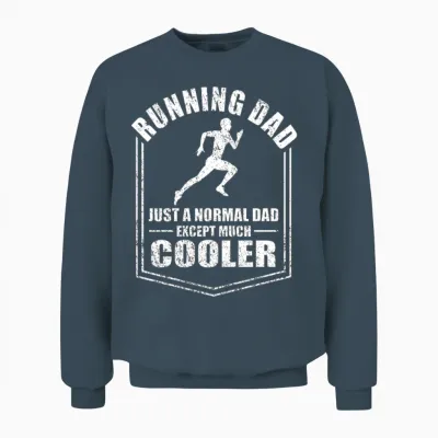 Running Dad Normal Dad Except Cooler Fathers Day Unisex Sweatshirt - Dark Heather