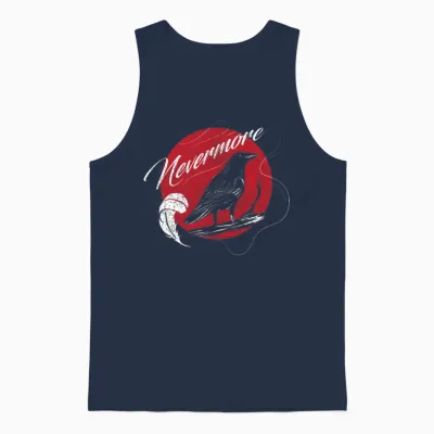 Nevermore Funny Literature Unisex Tank Top - Navy