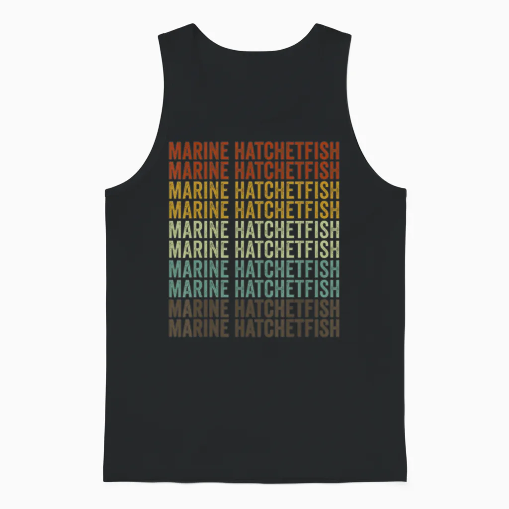Marine Hatchetfish Fish Retro Unisex Tank Top - Black