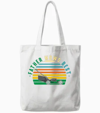 Lawn Mowing Father Mows Best Tote Bags - White
