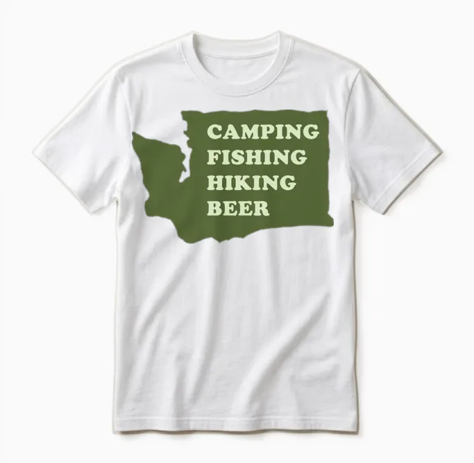 Camping Fishing Hiking Beer Unisex T-Shirt in White