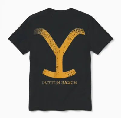 Yellowstone Dutton Ranch Gold Y Logo Unisex T-Shirt - Black