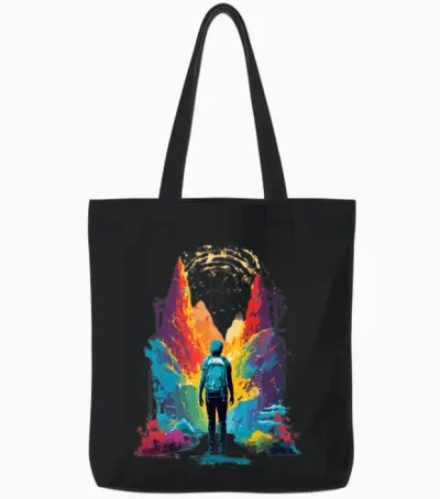 Colorful Hiking Tote Bags - Black