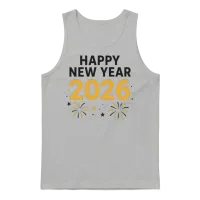Golden 2026 New Year Firework Unisex Tank Top - Ash – 1
