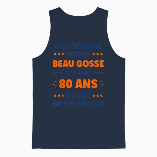 Funny 80 Years Funny Handsome Kid Birthday 80 Years T-Shirt, White, S Unisex Tank Top - Navy