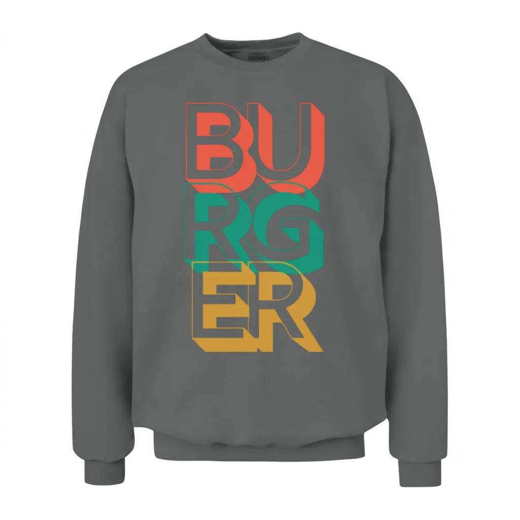 Retro Burger Unisex Sweatshirt - Graphite Heather
