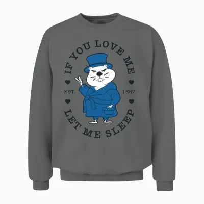 Groundhog Day Sleepy Woodchuck Groundhogs Day Unisex Sweatshirt - Graphite Heather