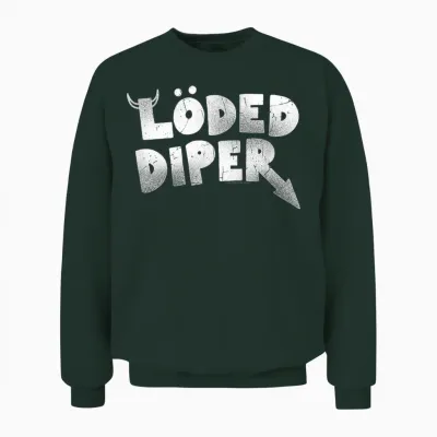 Diary of a Wimpy Kid Löded Diper Distressed Logo Unisex Sweatshirt - Forest