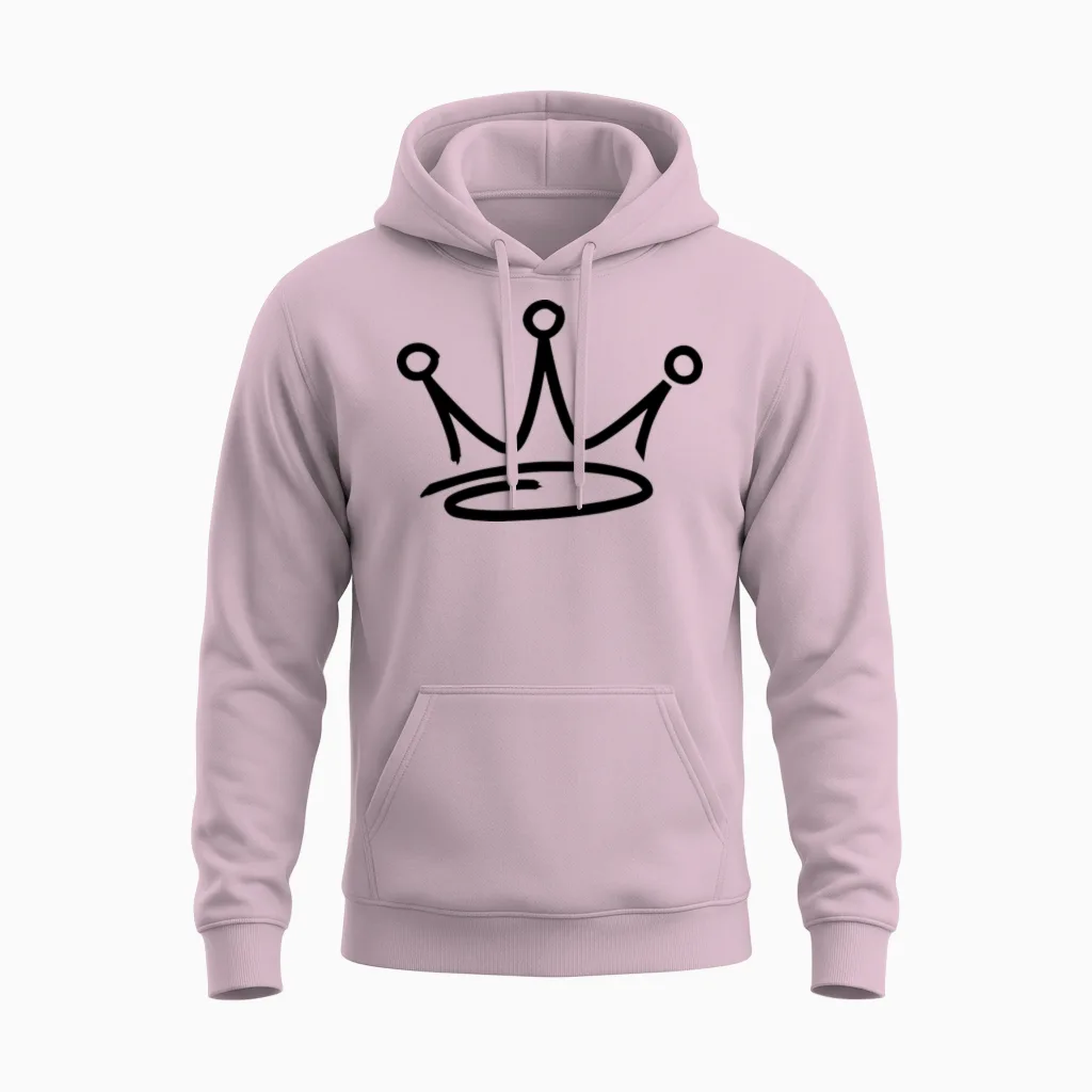Crown Graffiti Unisex Hoodie in Light Pink