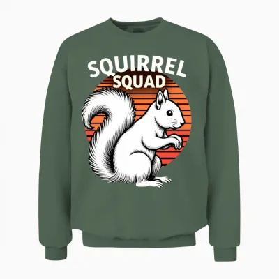 Squirrel Squad Funny Lover Unisex Sweatshirt - Military Green