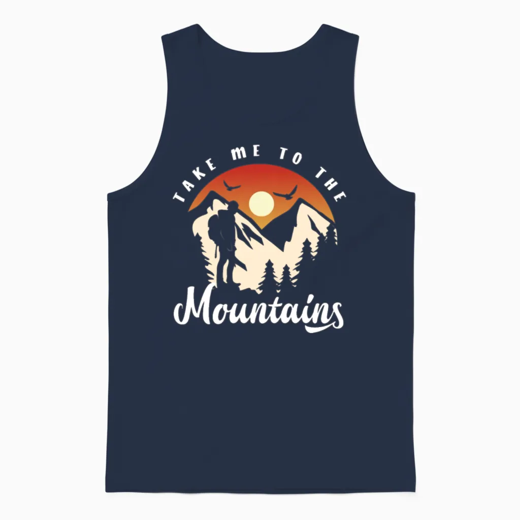 Funny Hiking Hiker Gift & Outdoors Unisex Tank Top in Navy
