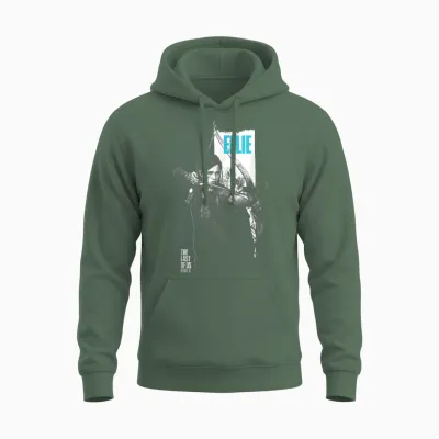 The Last of Us Part Ii Ellie Ready Fot Figfht Big Poster V2 T-Shirt, Black, S Unisex Hoodie - Military Green