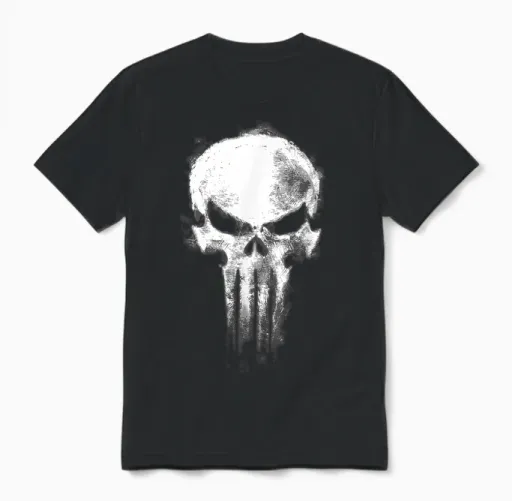 Marvel Daredevil Born Again Skull the Punisher Returns Unisex T-Shirt in Black