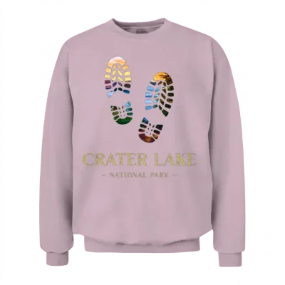 Crater Lake National Park Hike Hiking Boot Unisex Sweatshirt - Light Pink