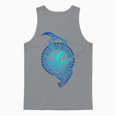 Hawaiian Shark Tribal Polynesian Sun Hawaiian Maori Cool Unisex Tank Top - Sport Grey
