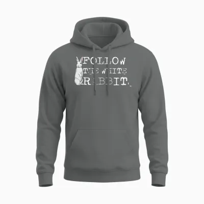 Follow the White Rabbit - Gift Unisex Hoodie - Graphite Heather
