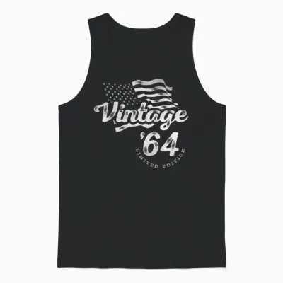 60th Birthday Vintage 1964 Gifts 60 Year Old Unisex Tank Top - Black