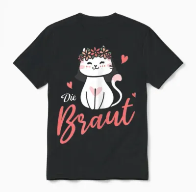Die Braut Katze Jga Junggesellinnenabschied Hochzeit Geschen Unisex T-Shirt - Black